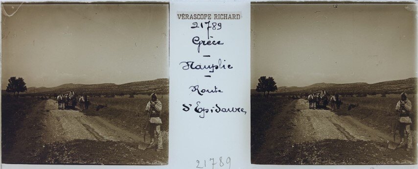 Nauplio route to Epidauros, Verascope, 1911, Greece