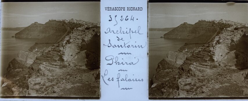 View of Santorini and the red beach, 1910, Greece