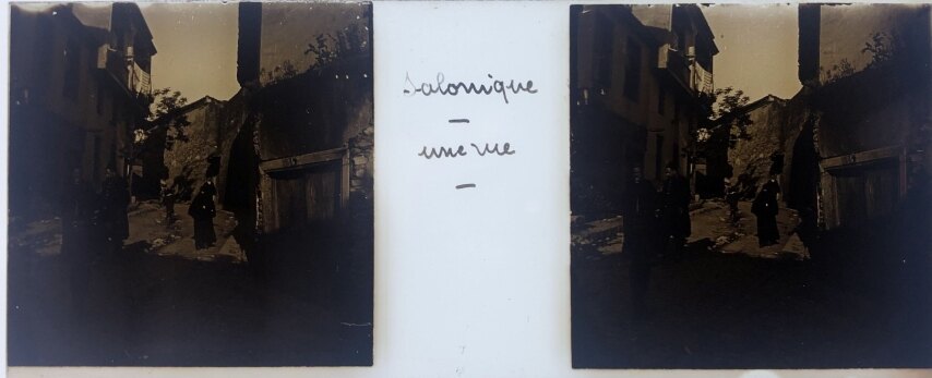 A street view of Salonique at upper city 2, Greece, Glass - 1918