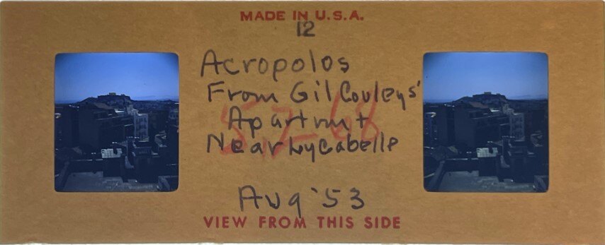 Acropolis from apartment, Greece, 1953, Personal Realist