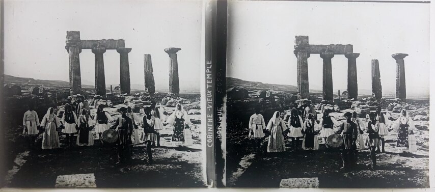 Local costumes at Corinth, Personal Glass, 1930, Greece