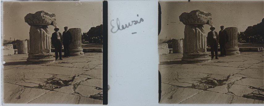 Visitors at Eleusina, Personal Glass 1903, Greece.jpg