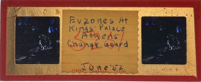 Evzone change guard at Kings Palace, Athens,Greece, 1952, Personal Realist