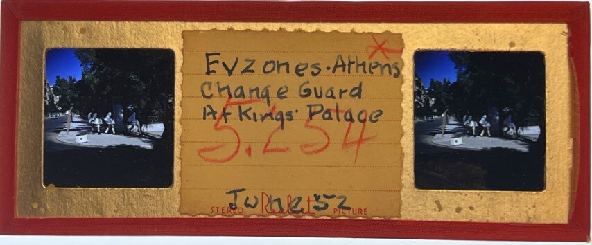 Evxone change guard at Kings Palace, Athens,Greece, 1952, Personal Realist