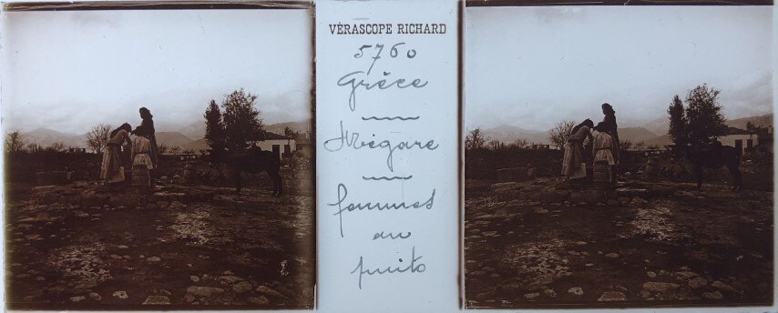 Women working at Megara, Verascope, 1911, Greece