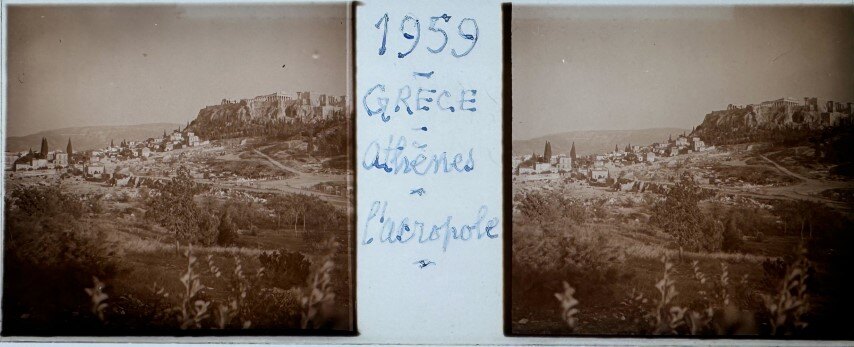 Part of Athens and Acropolis, Greece, 1959