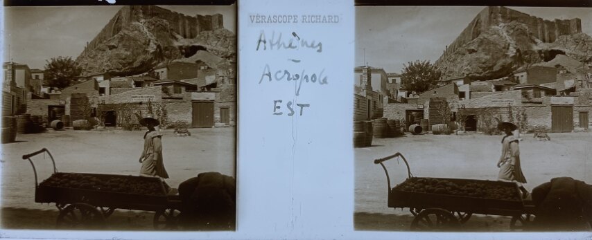 Wine maker and potato seller under the Acropolis, Athens, 1910, Greece