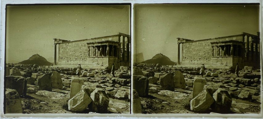 Acropolis view of people and ruins, Greece, 1900