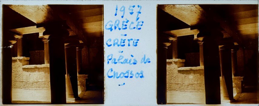 Inside the Knosos Palace, Crete, Greece, 1957