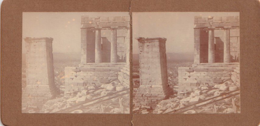 View of the Parthenon entrance, Athens, Greece, 1920, Personal