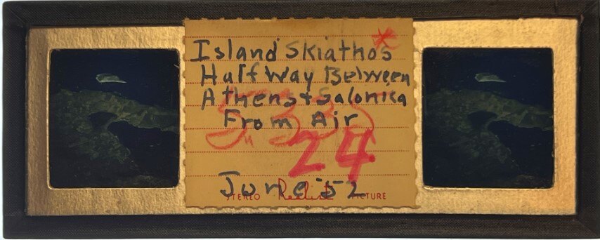 Skiathos from air,Greece, 1952, Personal Realist