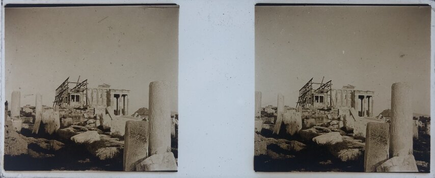 Magnificent Parthenon standing 2 Athens, Greece, Glass - 1918