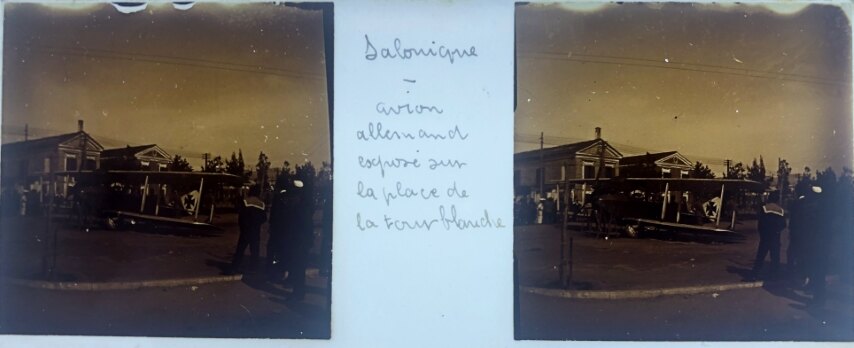 A captured German plane at Thessaloniki, Personal Glass, 1930