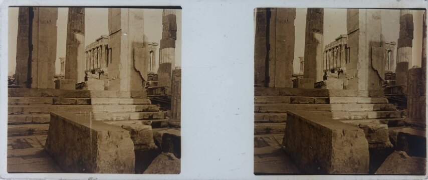 View of Parthenon from Entrance Athens, Greece, Glass - 1918