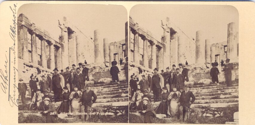 Visitors at Acropolis entrance, Greece