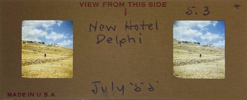 New hotel at Delphi, Greece, 1955, Personal Realist