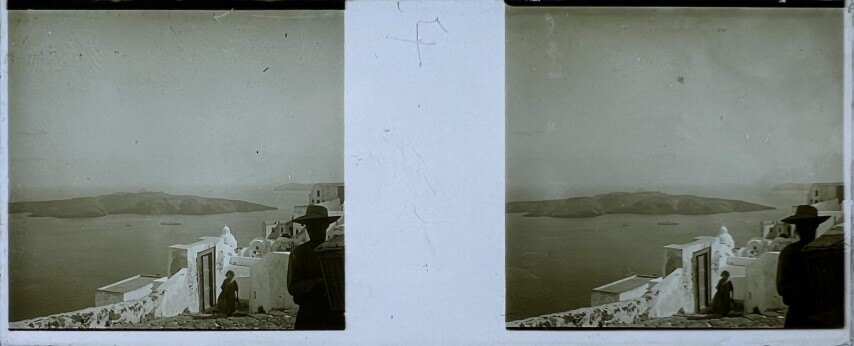 Santorini view of Kaldera, 1920 Greece