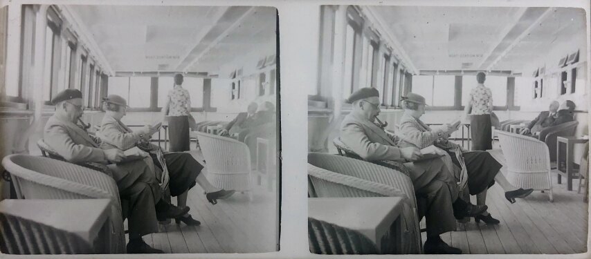 Reading to ship towards Ithaki, Personal Glass, 1930, Greece