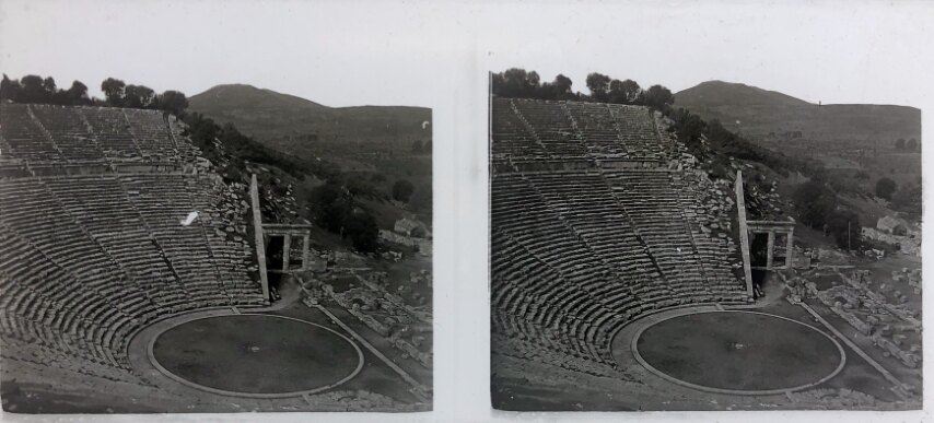 Ancient Epidauros Theatre, Personal Glass, 1930, Greece