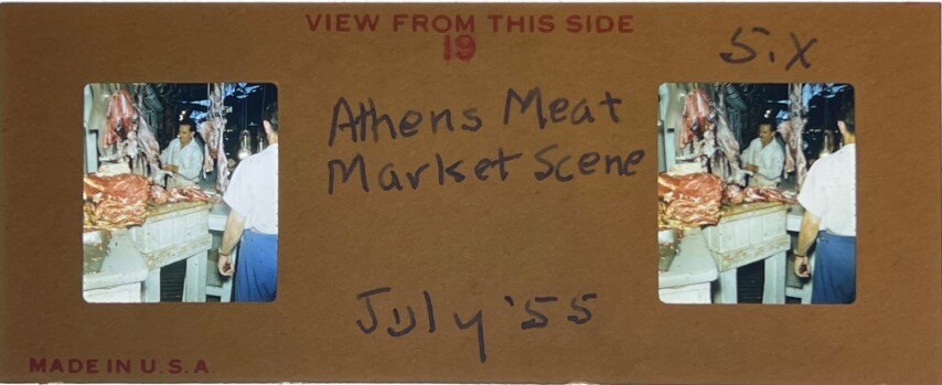 Athens meat market, Greece, 1955, Personal Realist