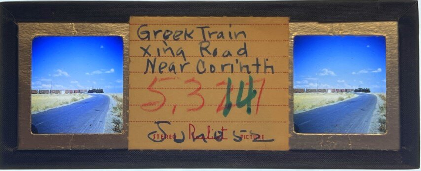 Greek train near Corinth, Greece, 1952, Personal Realist