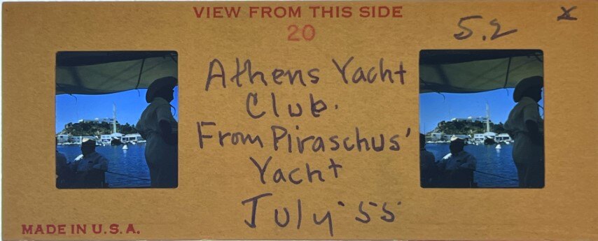 Athens Yacht Club from Piraschus Yacht,Greece, 1955, Personal Realist