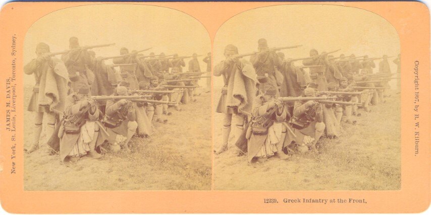 Greek Infantry at the Front, Greece, 1897, Kilburn