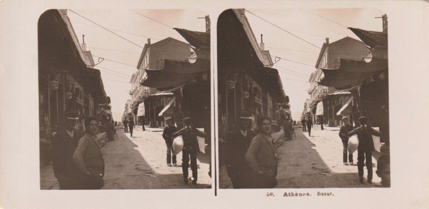 A street view bazar at Athens, 1930, Greece