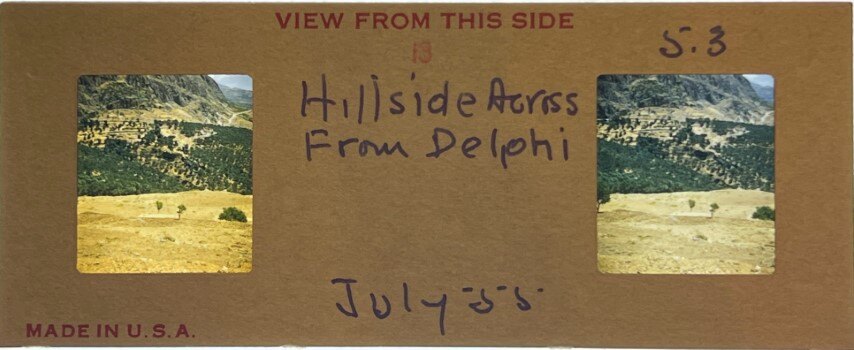 Hillside across Delphi, Greece, 1955, Personal Realist