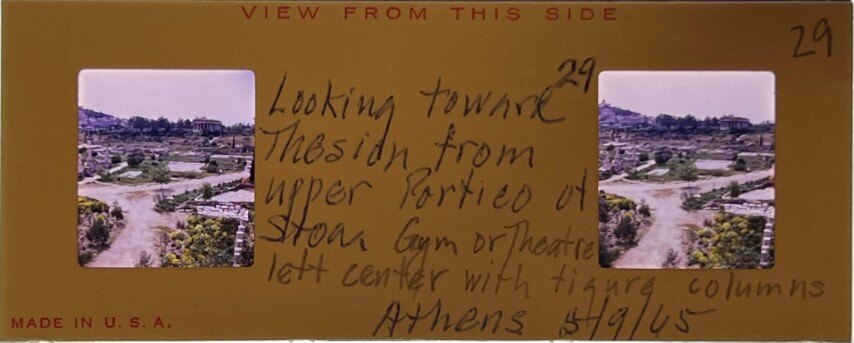 Looking at Theseion from Stoa 9 May 1965, Athens - Realist, Greece.jpg