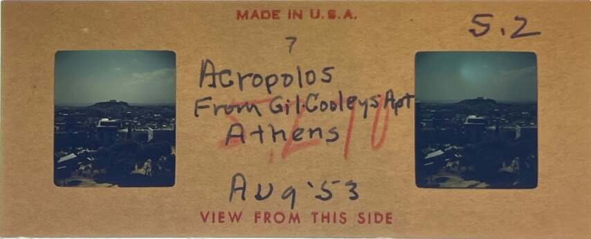 Acropolis from apartment 2, Greece, 1953, Personal Realist