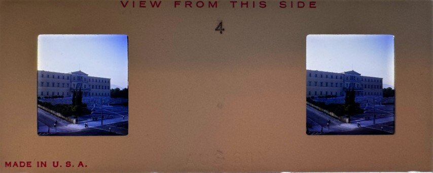 View of the parliament from far, Greece, 1960