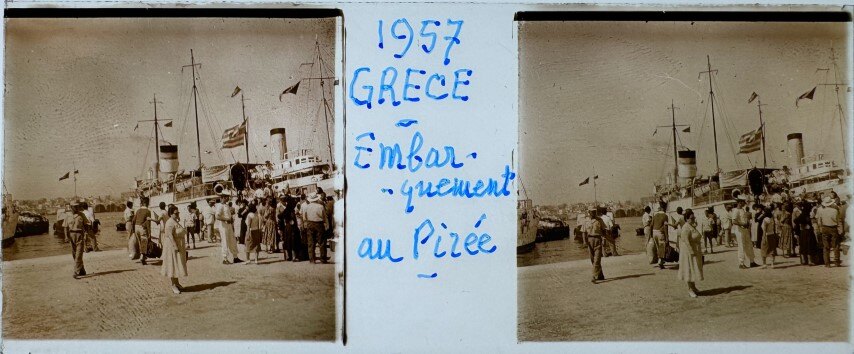 People at the port of Piraeus, Greece, 1957