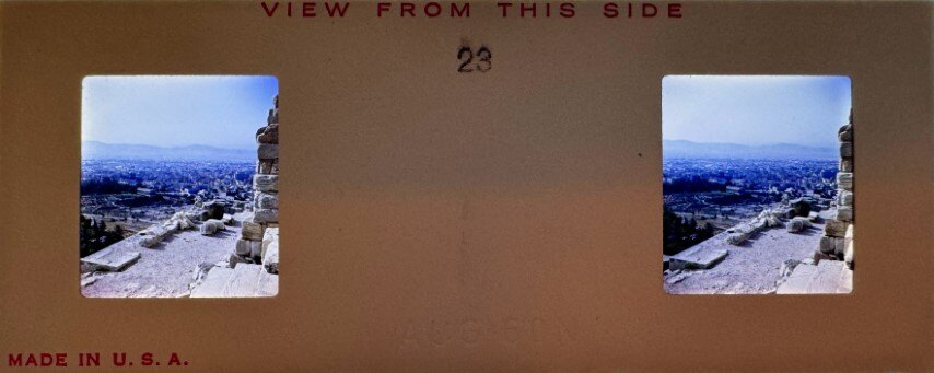 View of the Athens panorama from the Acropolis, Greece, 1960