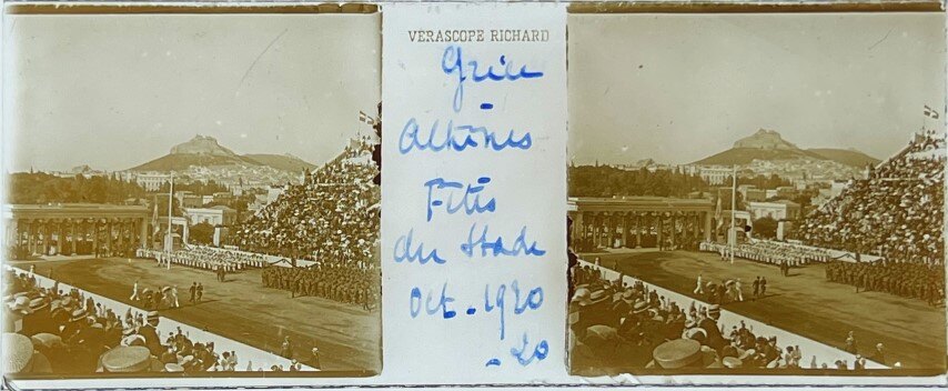 Celebration at Panathinaiko Stadium Oct 1920 - Glass, Greece.jpg