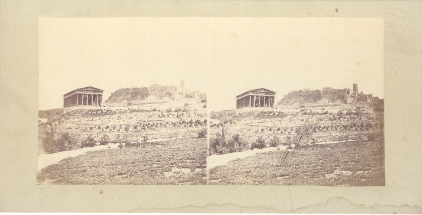 Constantin, View of Acropolis and Theseion, 1870, Athens Greece