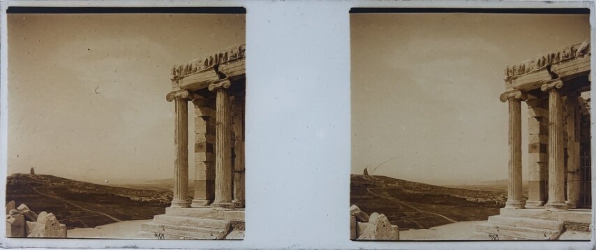 Philoppapos monument from Acropolis, Athens, Greece, Glass - 1918