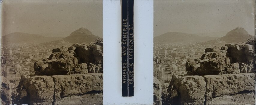 General view of Athens from Acropolis, Greece, Glass - 1918
