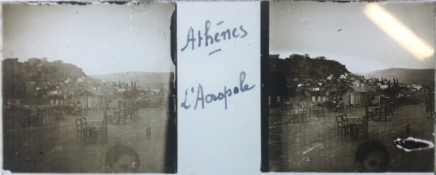 Having a coffe under the Acropolis, Personal Glass 1903, Greece.jpg