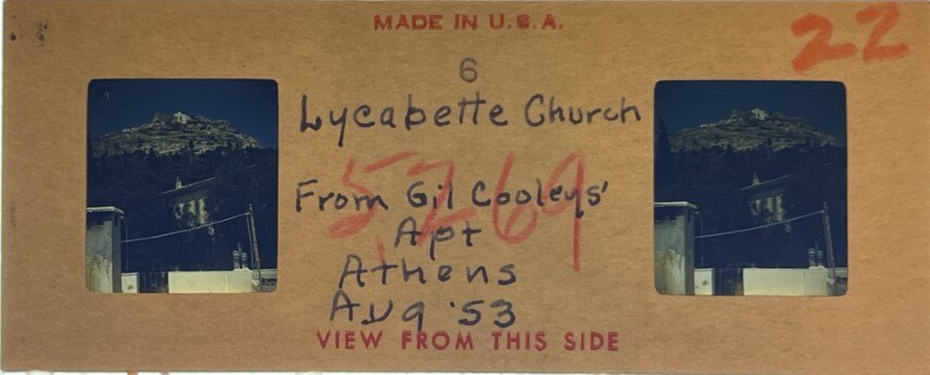 Lycabettous from apartment, Athens, Greece, 1955, Personal Realist