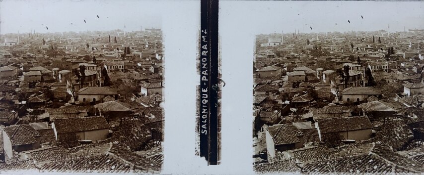 Salonique panorama and Rotonta, Greece, Glass - 1918
