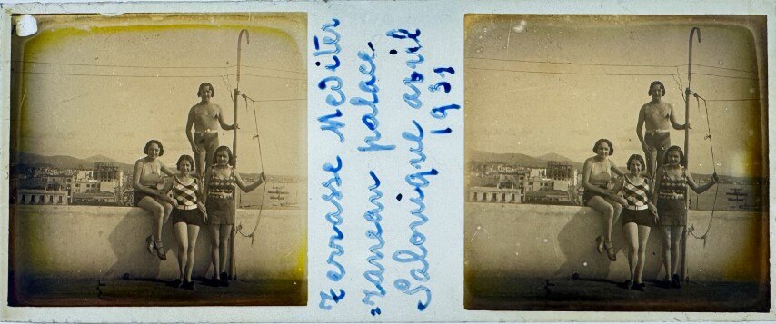 Visiting Thessaloniki view of city and port, 1931, Greece