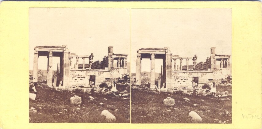 Constantin, View of Kartyatides, 1870, Athens Greece