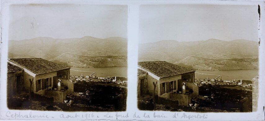 Kefalonia, Aug 1916, View of Argostoli, Greece, Personal Glass