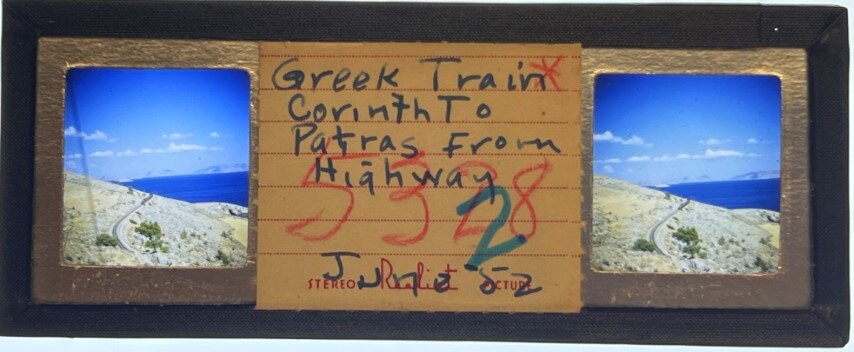 Greek train Corinth to Patra, Greece, 1952, Personal Realist