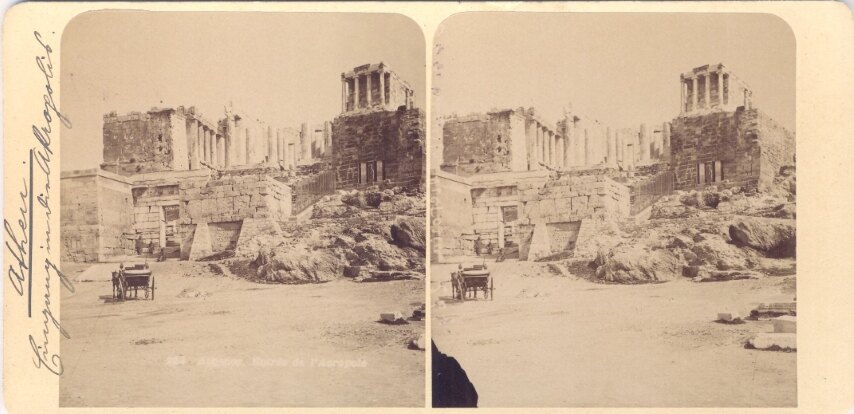 Athhens, Entrance to the Acropolis and wagon, Greece
