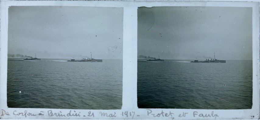 Corfu, 21 May 1917, War Ships, Greece, Personal Glass