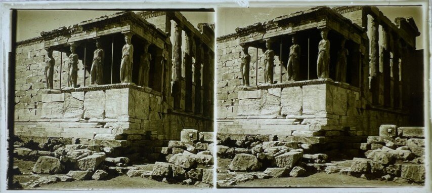Cariatides view and ruins, Greece, 1900