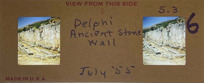 Delphi ancient wall, Greece, 1955, Personal Realist