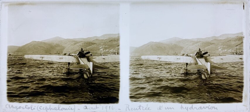 Argostoli, Aug 1916, Hydroplane, Greece, Personal Glass